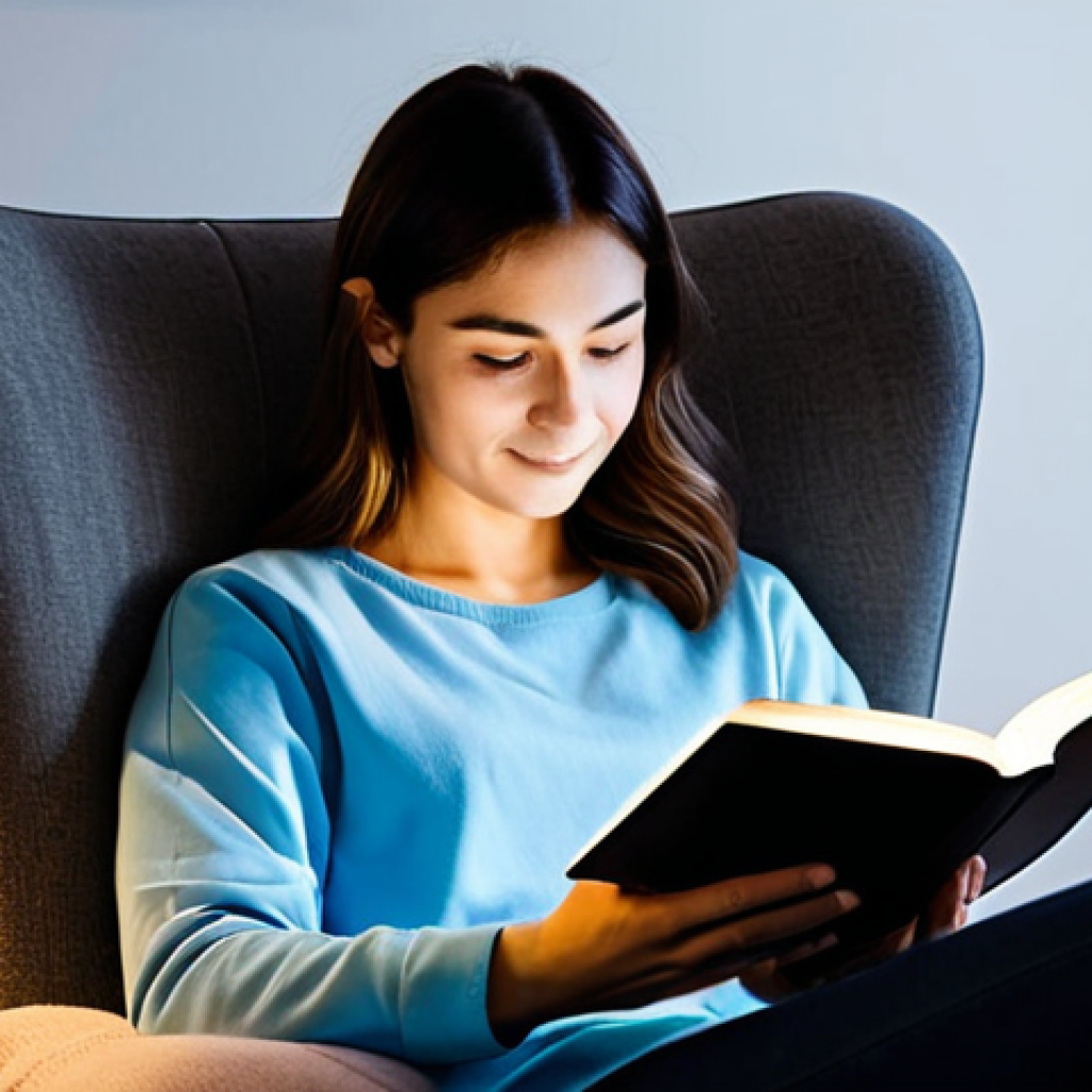 **
"A calming bedroom scene featuring smart lighting, fully clothed individual reading a physical book in a comfortable chair, warm, dim light, tech-free zone, safe for work, appropriate content, perfect anatomy, natural proportions, professional, family-friendly, well-formed hands, proper finger count, natural body proportions, cozy atmosphere, modest setting."
**