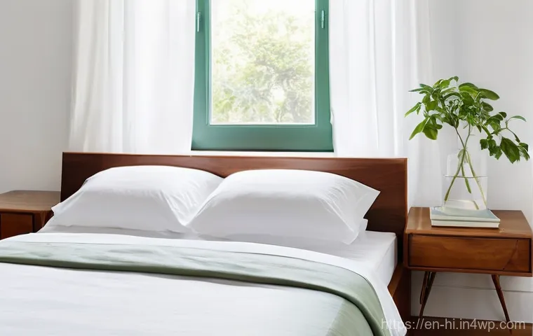 수면 환경과 기분 변화의 관계 - **A deeply comforting and dark bedroom optimized for undisturbed sleep.** The room features deep cha...