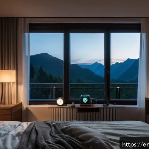 Home 30 수면의 질을 높이는 방안 - A cozy bedroom scene at dusk with a person sitting comfortably on a bed, reading a physical book und...
