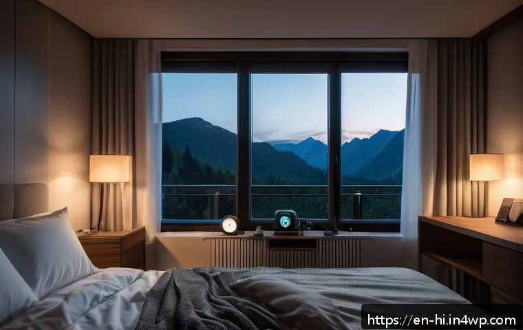 수면의 질을 높이는 방안 - A cozy bedroom scene at dusk with a person sitting comfortably on a bed, reading a physical book und...